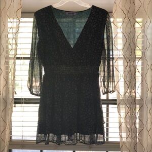 Elegant Dark Green/Floral Dress